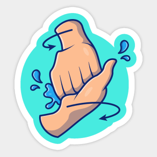 Washing hand cartoon 5 Sticker